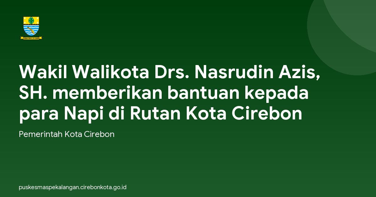 Wakil Walikota Drs. Nasrudin Azis, SH. memberikan bantuan kepada para Napi di Rutan Kota Cirebon